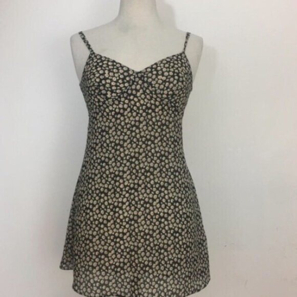 TOPSHOP Slip Dress Ditsy Floral Print Small Vintage 1990s Rare Made in UK - Picture 2 of 9